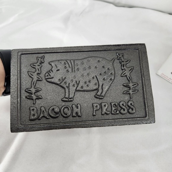 NORPRO NEW Old Stock BACON GRILL PRESS New In Box #1400 Cast Iron - Picture 2 of 4